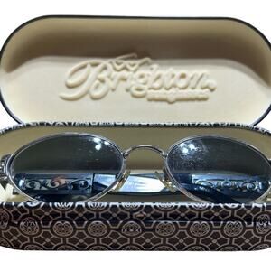 Brighton Silver Oval Sunglasses with Patterned Case